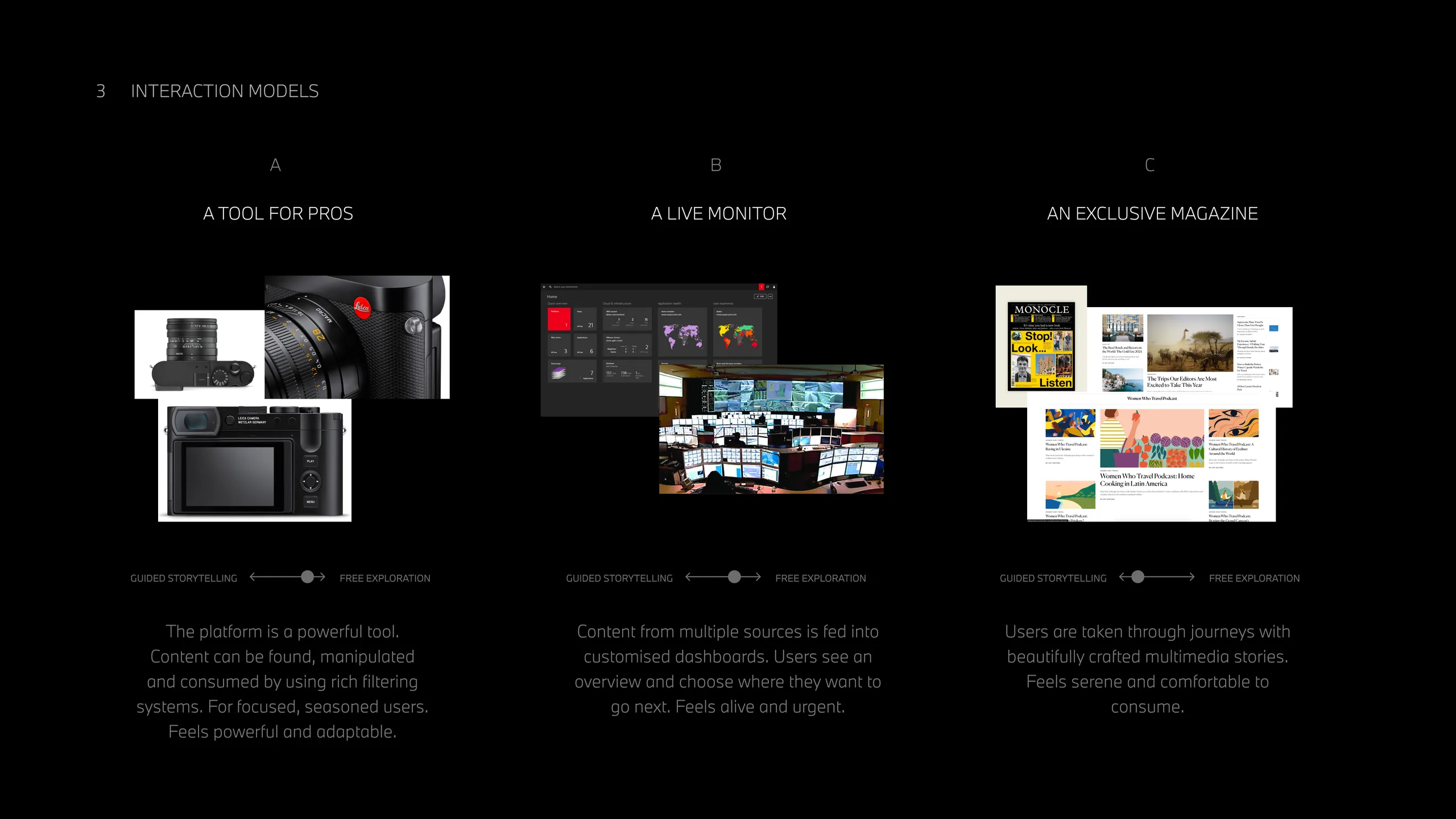 Excerpt from the original strategy presentation showing dense, linear narrative